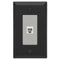Placa de pared Century de acero negro mate - 1 toma de teléfono
