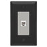 Placa de pared Century de acero negro mate - 1 toma de teléfono