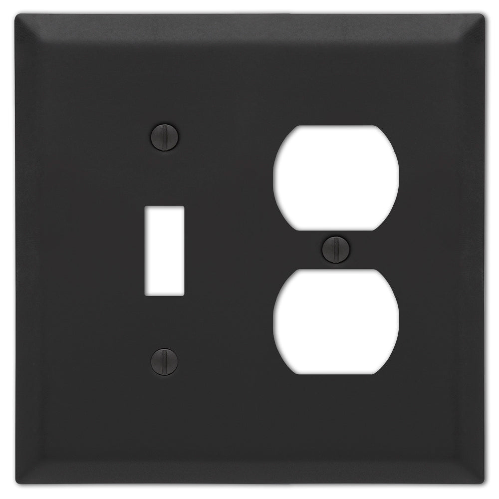Century - Acero negro mate - 1 palanca / 1 placa de pared dúplex