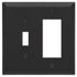 Placa de pared Century de acero negro mate: 1 palanca y 1 balancín