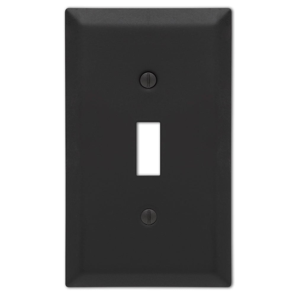 Placa de pared Century de acero negro mate con 1 palanca