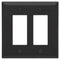 Placa de pared Century de acero negro mate con 2 balancines