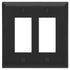 Placa de pared Century de acero negro mate con 2 balancines
