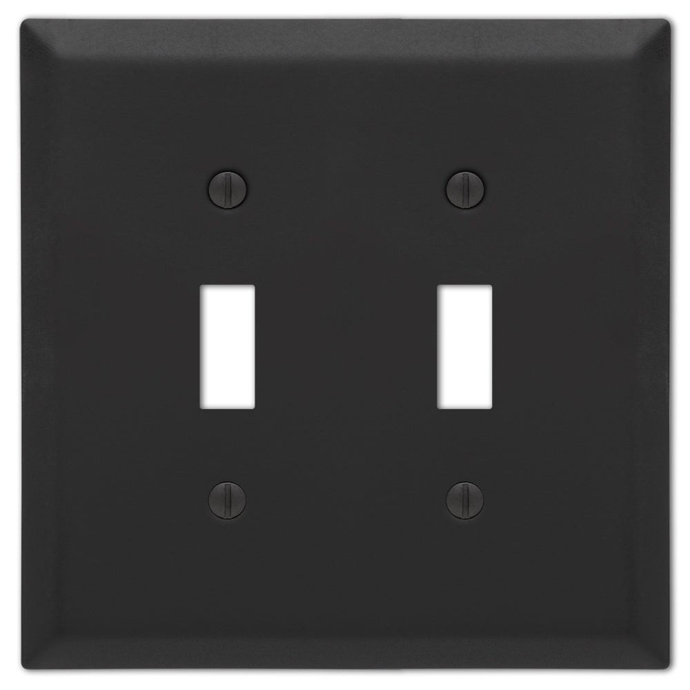 Placa de pared Century de acero negro mate con 2 palancas