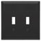 Placa de pared Century de acero negro mate con 2 palancas
