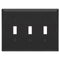 Placa de pared Century de acero negro mate con 3 palancas