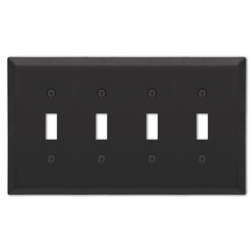 Placa de pared Century de acero negro mate con 4 palancas