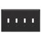 Placa de pared Century de acero negro mate con 4 palancas