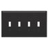 Placa de pared Century de acero negro mate con 4 palancas