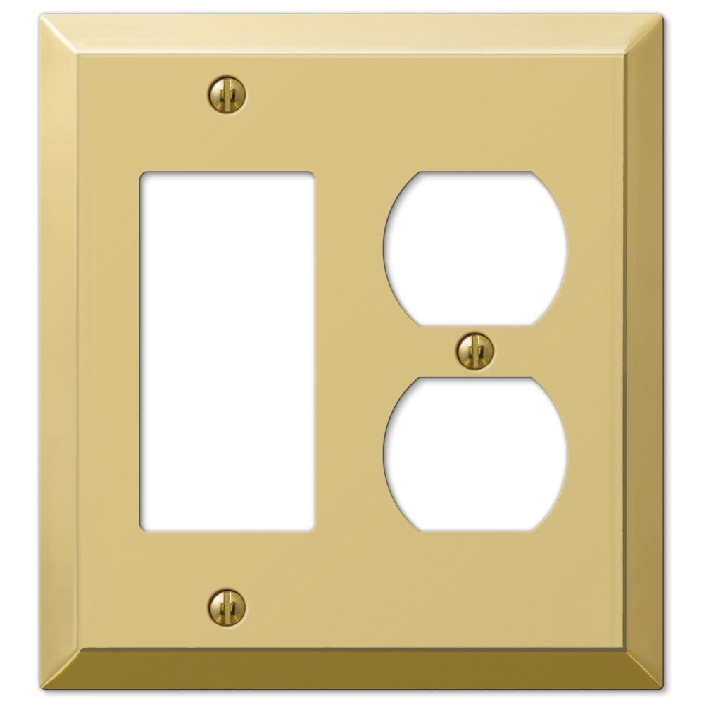 Acero de latón pulido Century - 1 placa basculante / 1 placa de pared dúplex