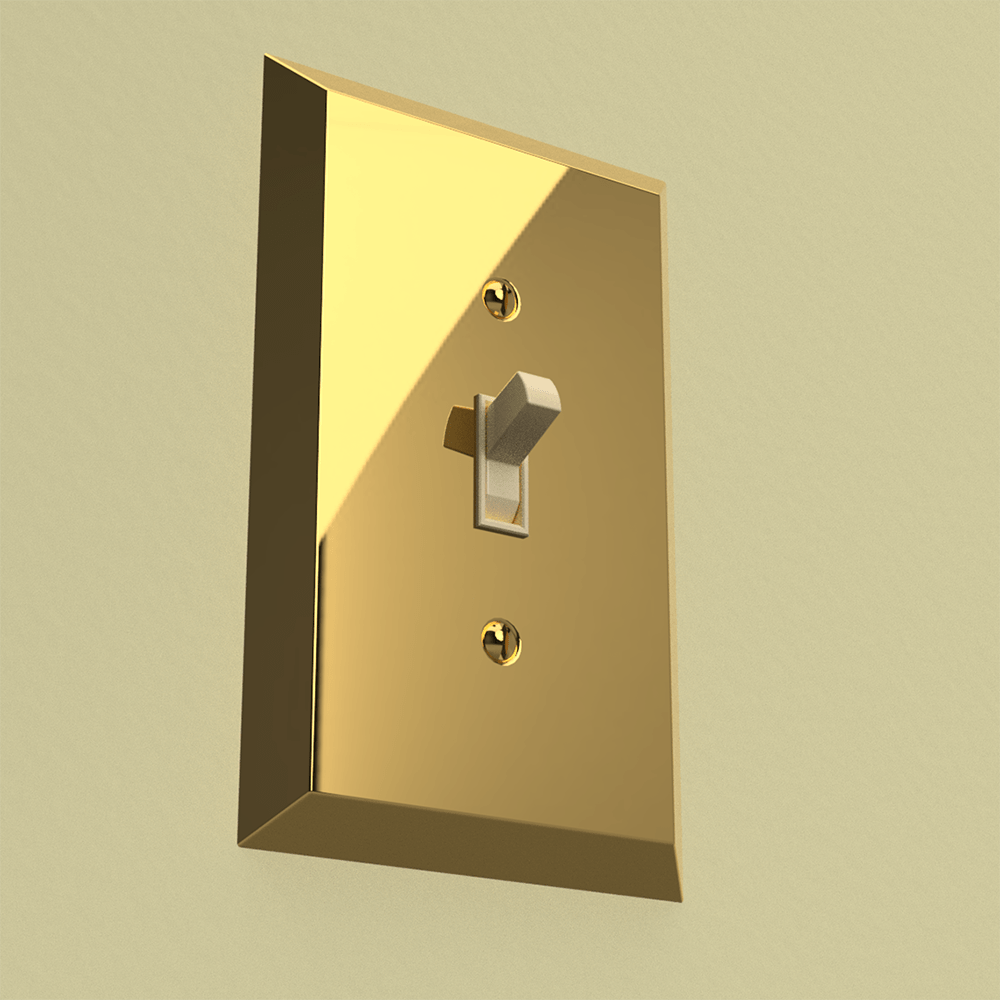 Placa de pared en blanco de acero y latón pulido Century - 2