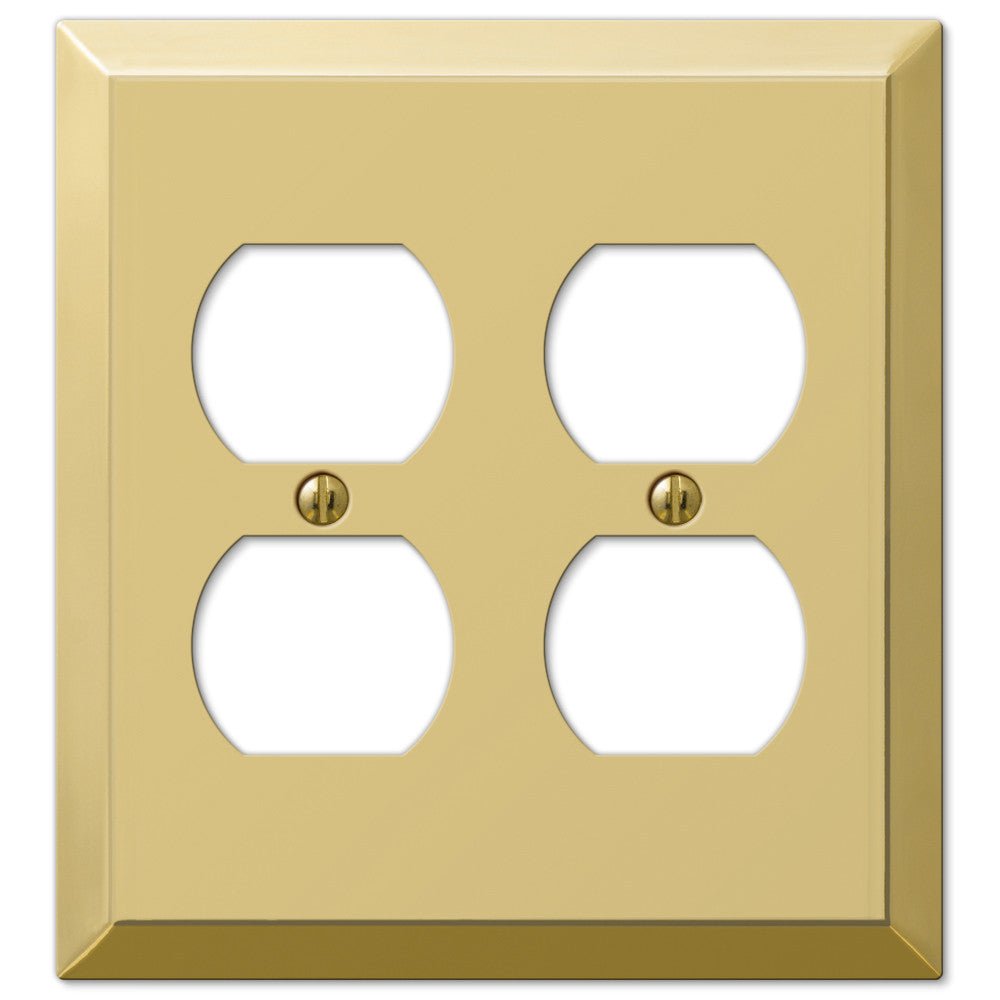 Placa de pared de acero de latón pulido Century - 2 dúplex