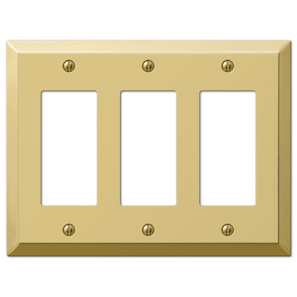 Placa de pared de acero de latón pulido Century de 3 balancines