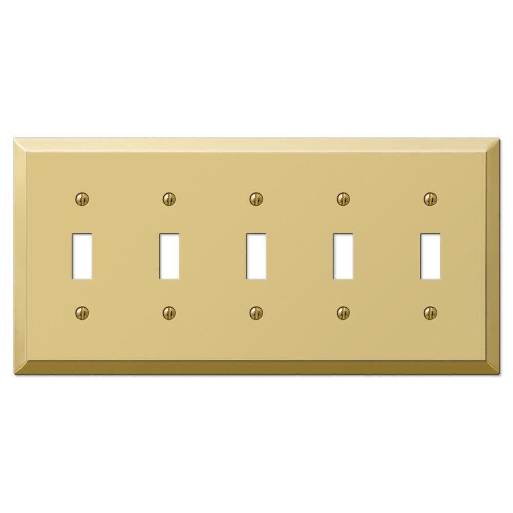 Placa de pared de acero de latón pulido Century - 5 palancas