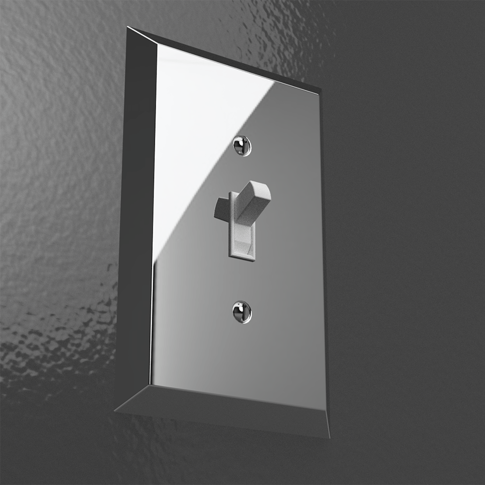 Placa de pared en blanco Century Polished Chrome Steel - 1