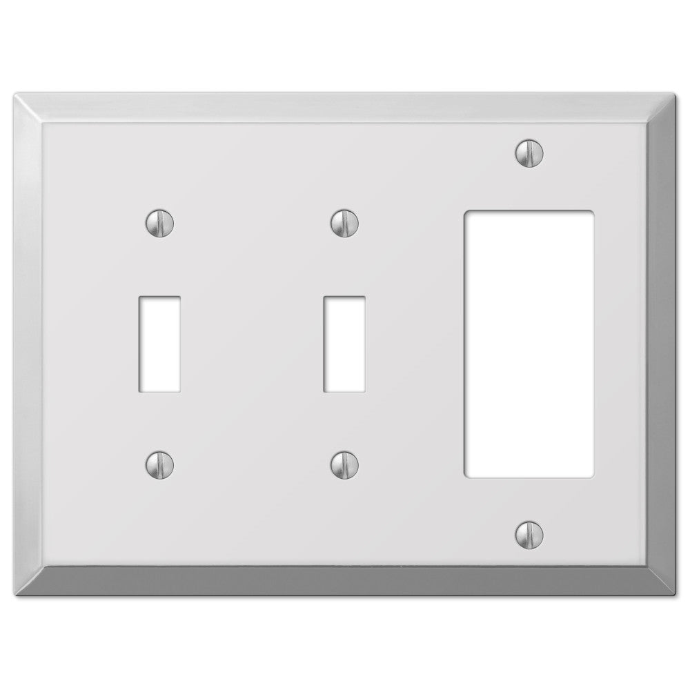 Placa de pared Century de acero cromado pulido con 2 palancas y 1 palanca basculante