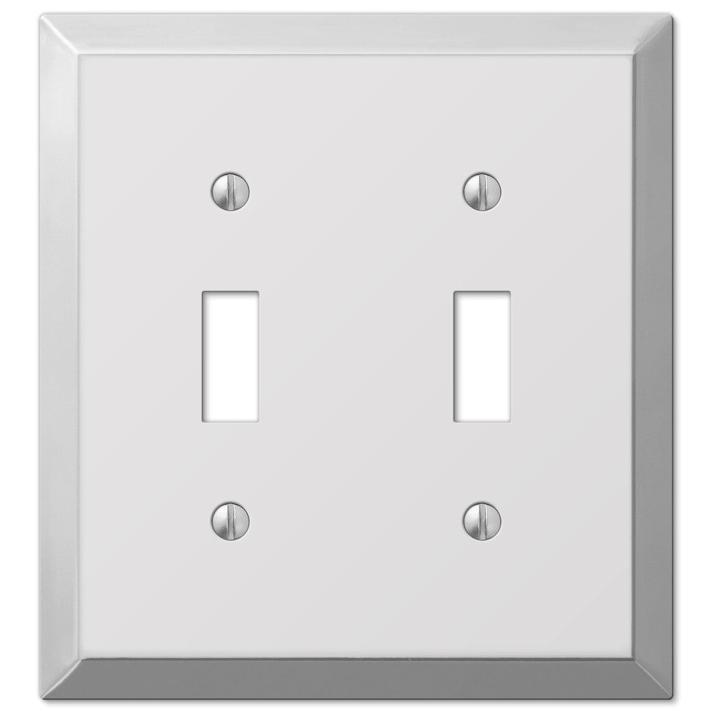 Placa de pared Century de acero cromado pulido con 2 palancas