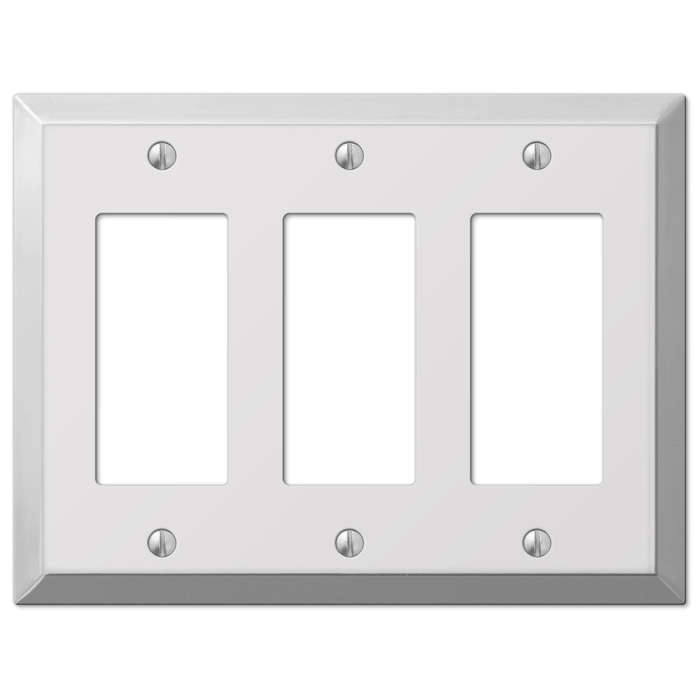 Placa de pared de acero cromado pulido Century de 3 balancines