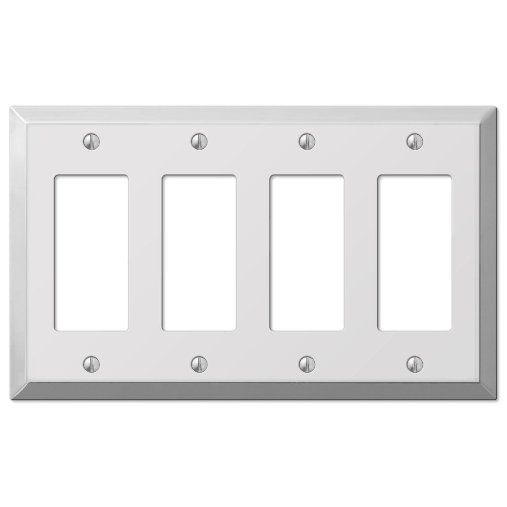 Placa de pared de acero cromado pulido Century de 4 balancines
