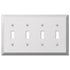 Placa de pared Century de acero cromado pulido con 4 palancas