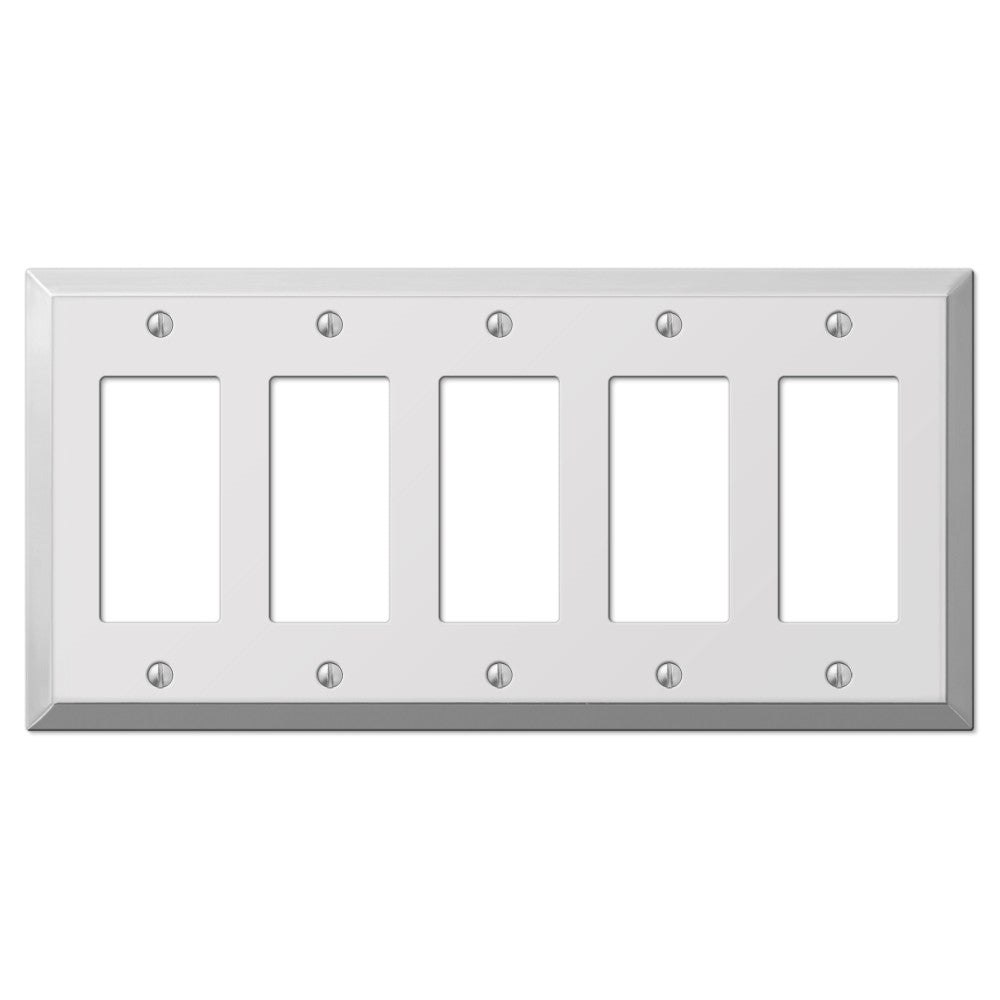 Placa de pared de 5 balancines de acero cromado pulido Century