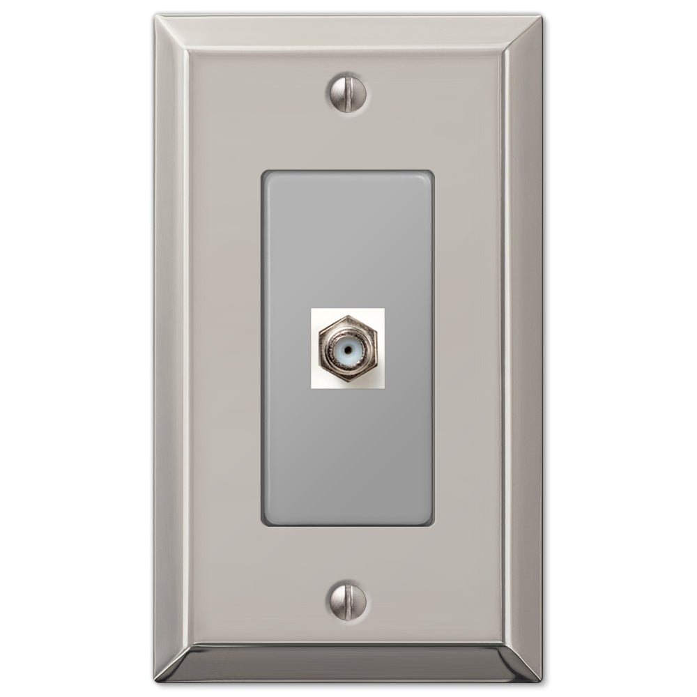 Placa de pared con conector para cable de acero niquelado pulido Century