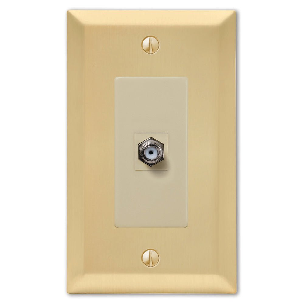 Placa de pared con conector para cable de acero de latón satinado Century