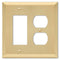 Century Satin Brass Steel - 1 placa basculante / 1 placa de pared dúplex