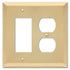 Century Satin Brass Steel - 1 placa basculante / 1 placa de pared dúplex