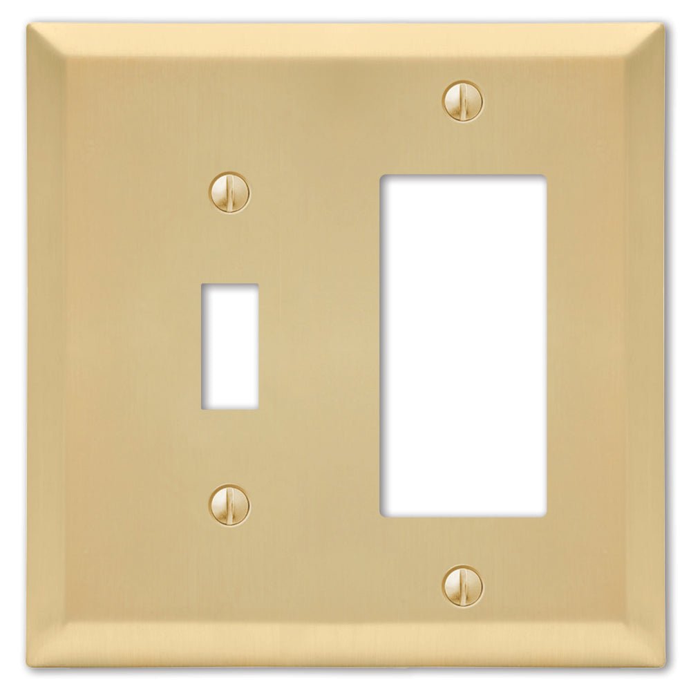 Placa de pared de acero satinado Century Satin Brass: 1 palanca/1 balancín
