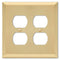 Placa de pared de acero satinado Century Satin Brass - 2 dúplex