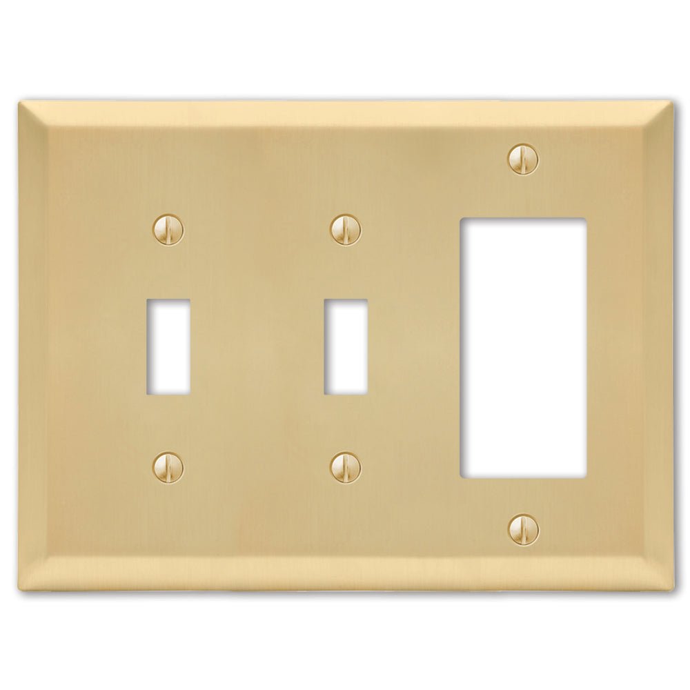 Placa de pared Century Satin Brass Steel - 2 palancas y 1 balancín