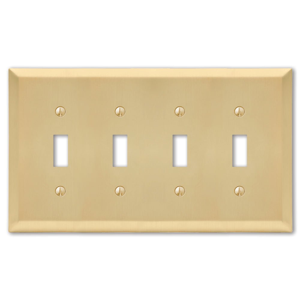 Placa de pared de acero satinado Century Satin Brass - 4 palancas