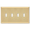 Placa de pared de acero satinado Century Satin Brass - 4 palancas