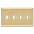 Placa de pared de acero satinado Century Satin Brass - 4 palancas