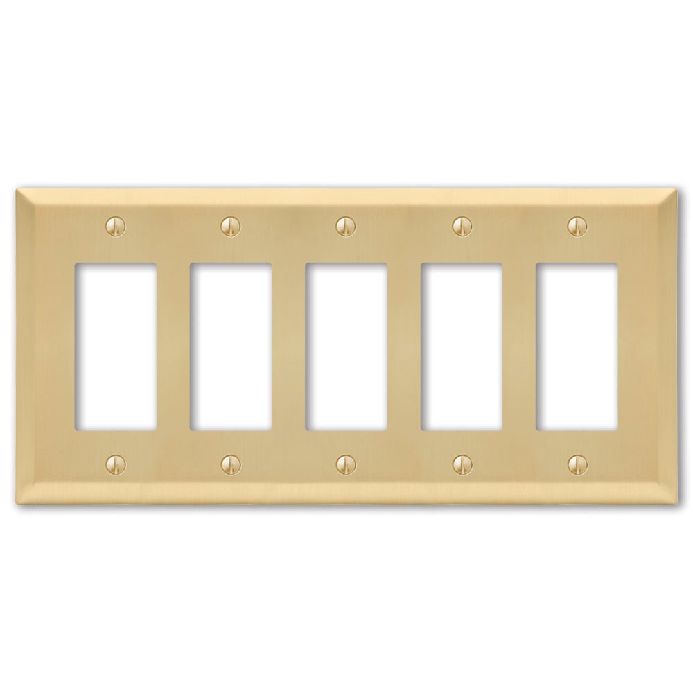 Placa de pared de acero satinado Century de 5 balancines