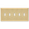 Placa de pared de acero satinado Century Satin Brass - 5 palancas