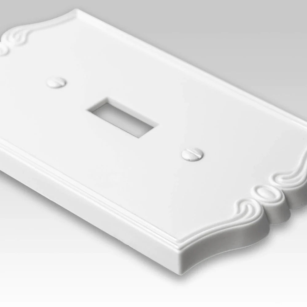 Placa de pared de plástico blanco Charleston con conector para 1 cable