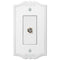Placa de pared de plástico blanco Charleston con conector para 1 cable