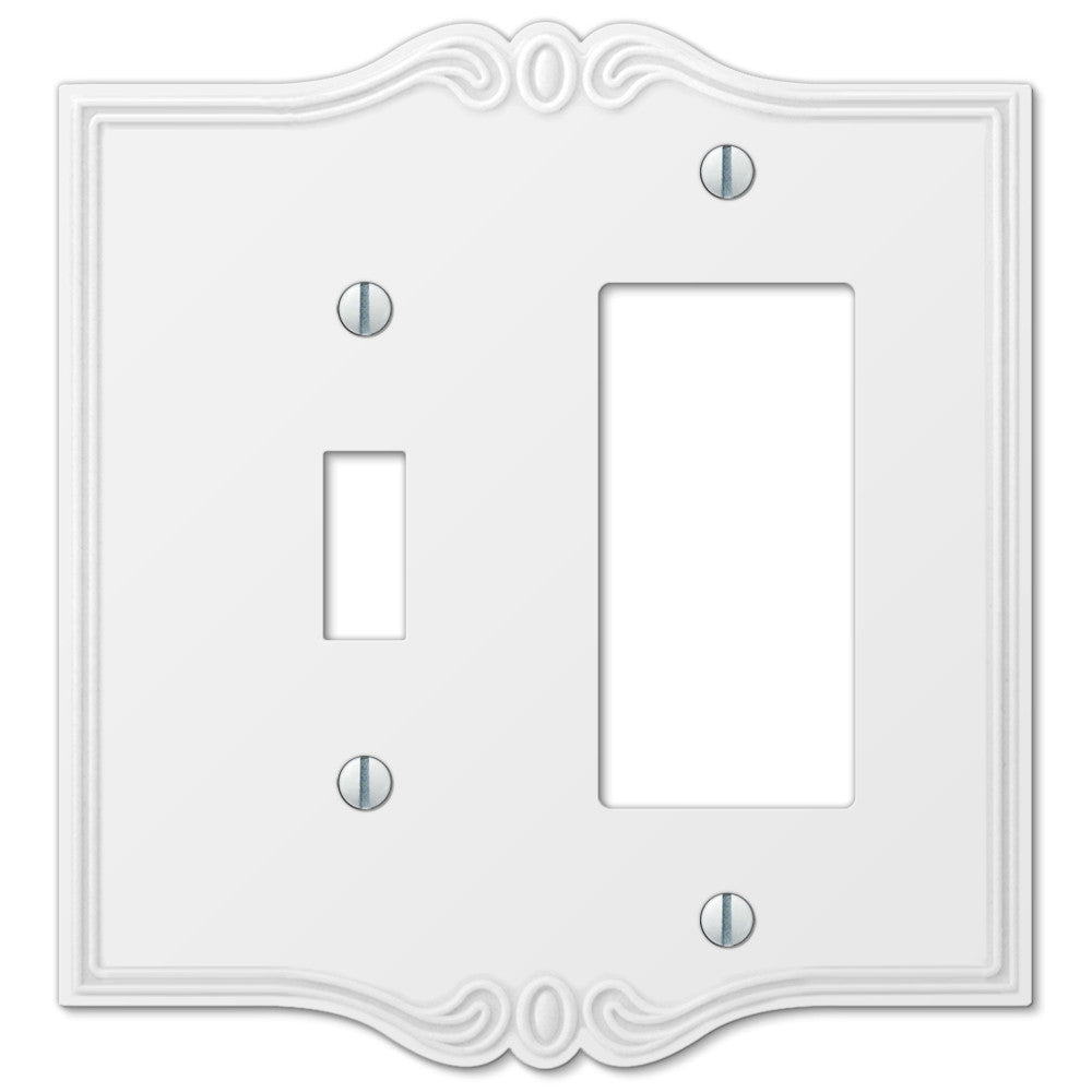 Charleston - Placa de pared de plástico blanco: 1 palanca/1 balancín
