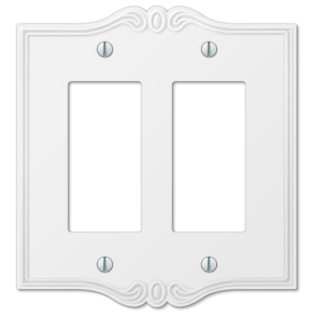 Charleston - Placa de pared de plástico blanco de 2 balancines