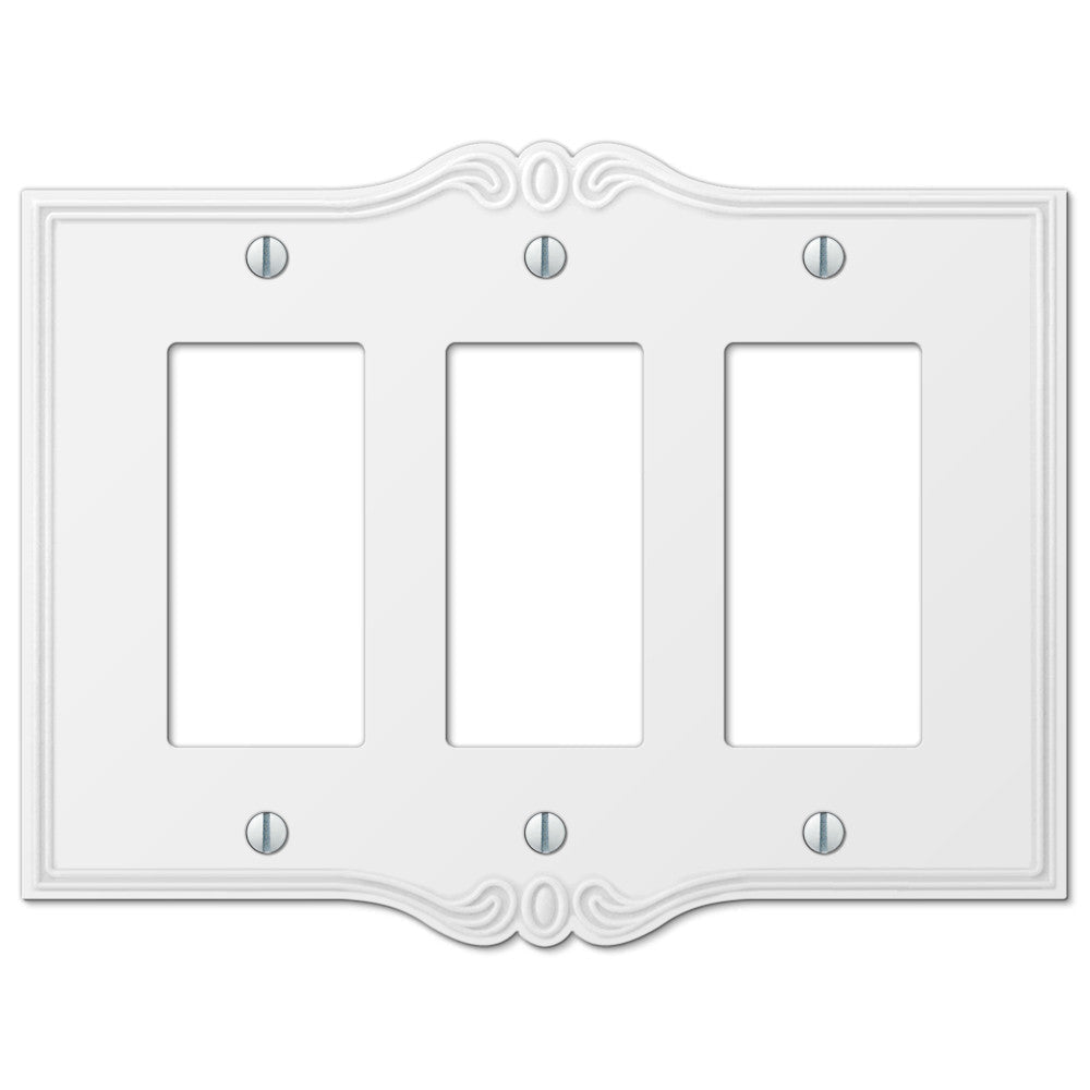 Charleston - Placa de pared de plástico blanco de 3 balancines