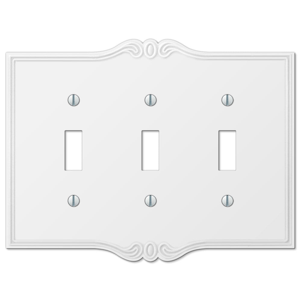Charleston - Placa de pared de plástico blanco con 3 palancas