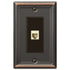 Chelsea Aged Bronze Steel - 1 Phone Jack Wallplate