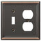 Chelsea Aged Bronze Steel - 1 Toggle / 1 Duplex Wallplate