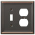 Chelsea Aged Bronze Steel - 1 Toggle / 1 Duplex Wallplate