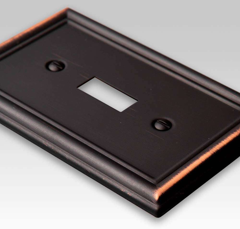 Chelsea Aged Bronze Steel - 1 Toggle / 1 Rocker Wallplate