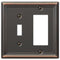 Chelsea Aged Bronze Steel - 1 Toggle / 1 Rocker Wallplate