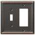 Chelsea Aged Bronze Steel - 1 Toggle / 1 Rocker Wallplate