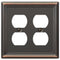 Chelsea Aged Bronze Steel - 2 Duplex Wallplate